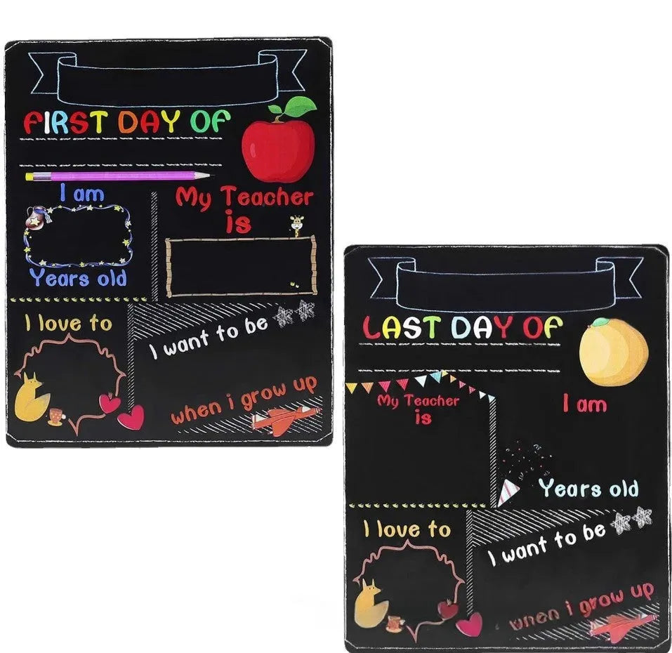 Wooden first day of school blackboard ornament with modern simplicity design