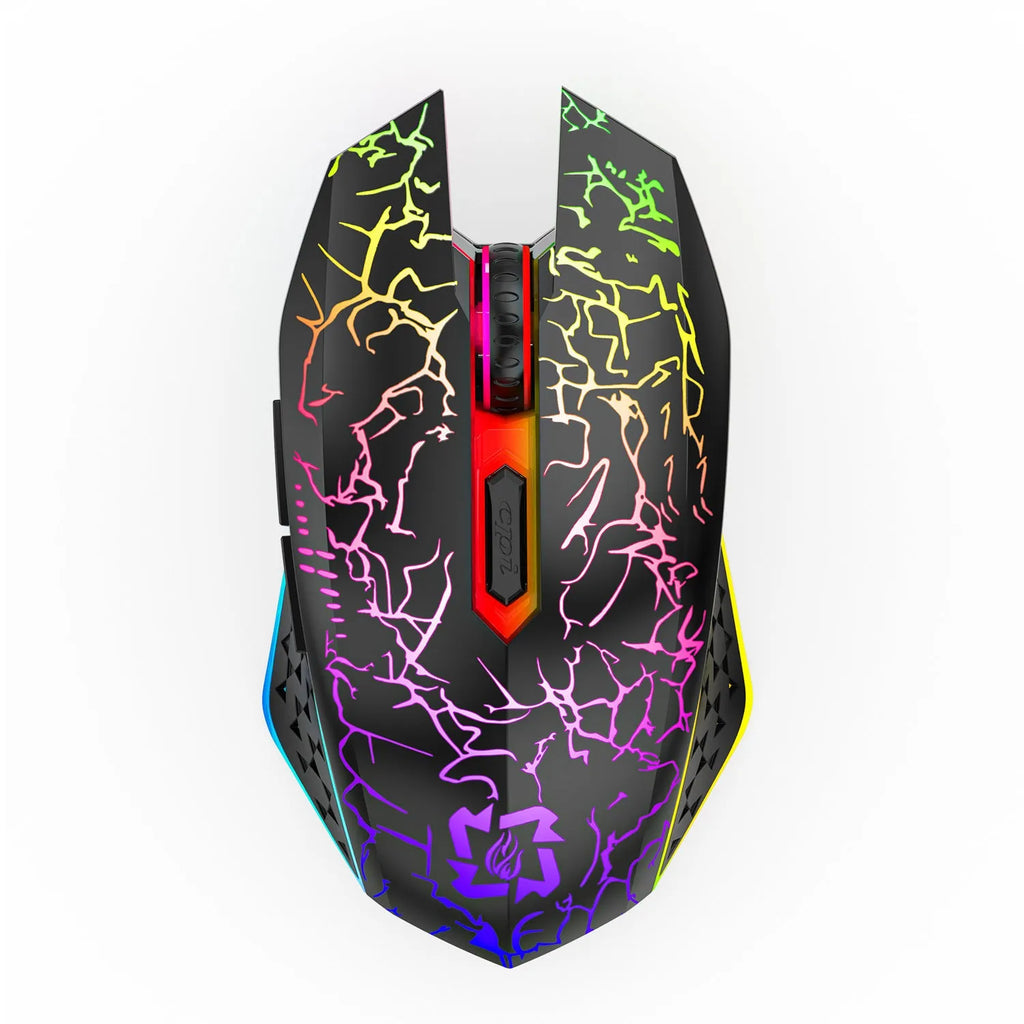 Black and white dual-mode Bluetooth gaming mouse with silent click and rechargeable battery