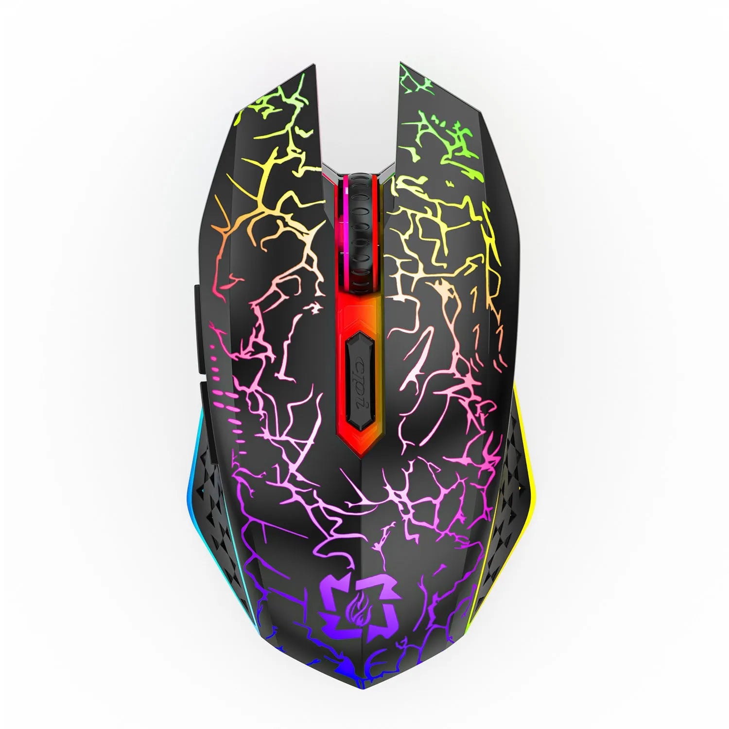 Black and white dual-mode Bluetooth gaming mouse with silent click and rechargeable battery