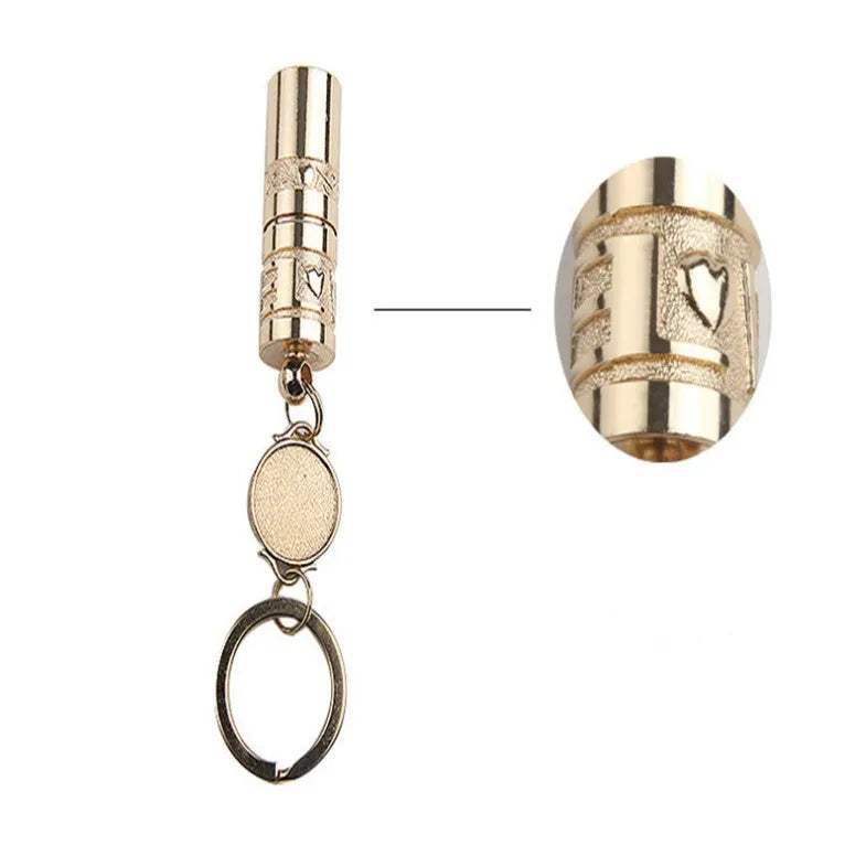 Waterproof mini portable LED flashlight keychain with gold zinc alloy housing
