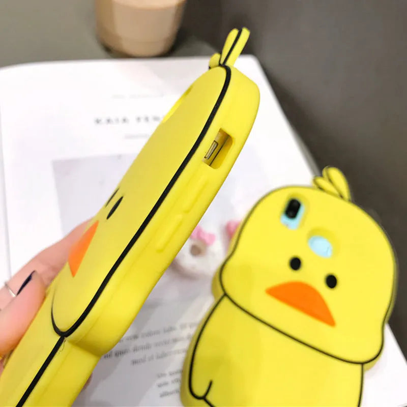 Green silicone phone case with cartoon animal design for Apple iPhone models