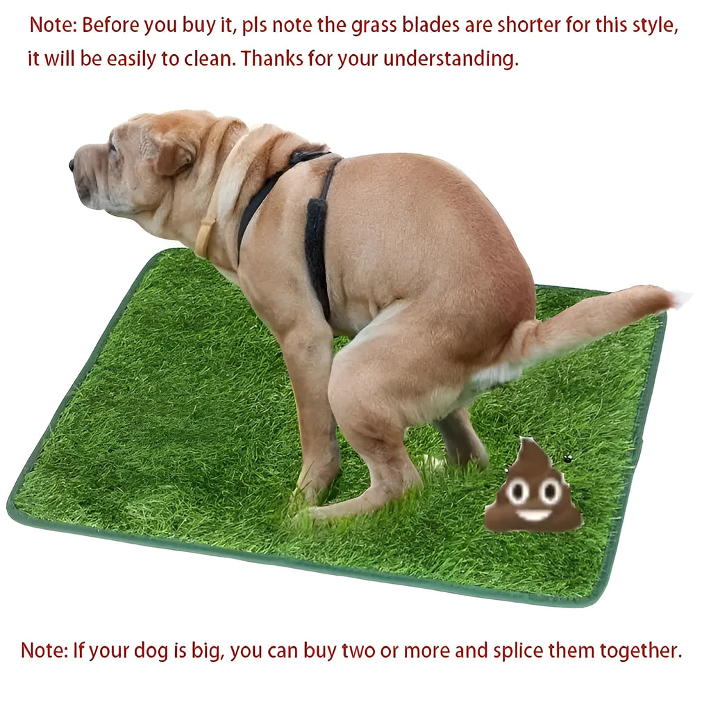 Washable artificial grass dog and cat toilet training mat shown in three sizes.