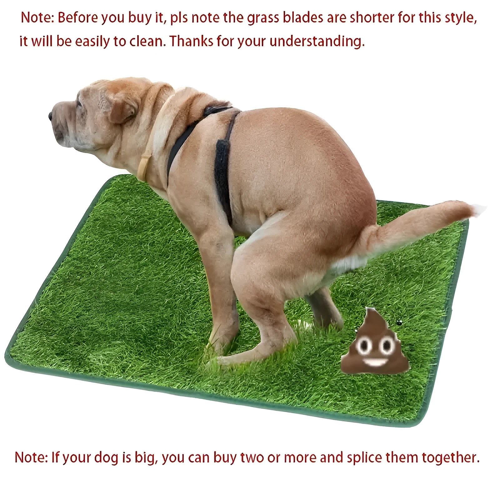 Washable artificial grass dog and cat toilet training mat shown in three sizes.