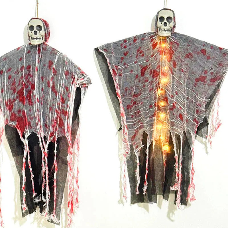 Blood-dyed luminous skull hanging ghost Halloween outdoor decoration