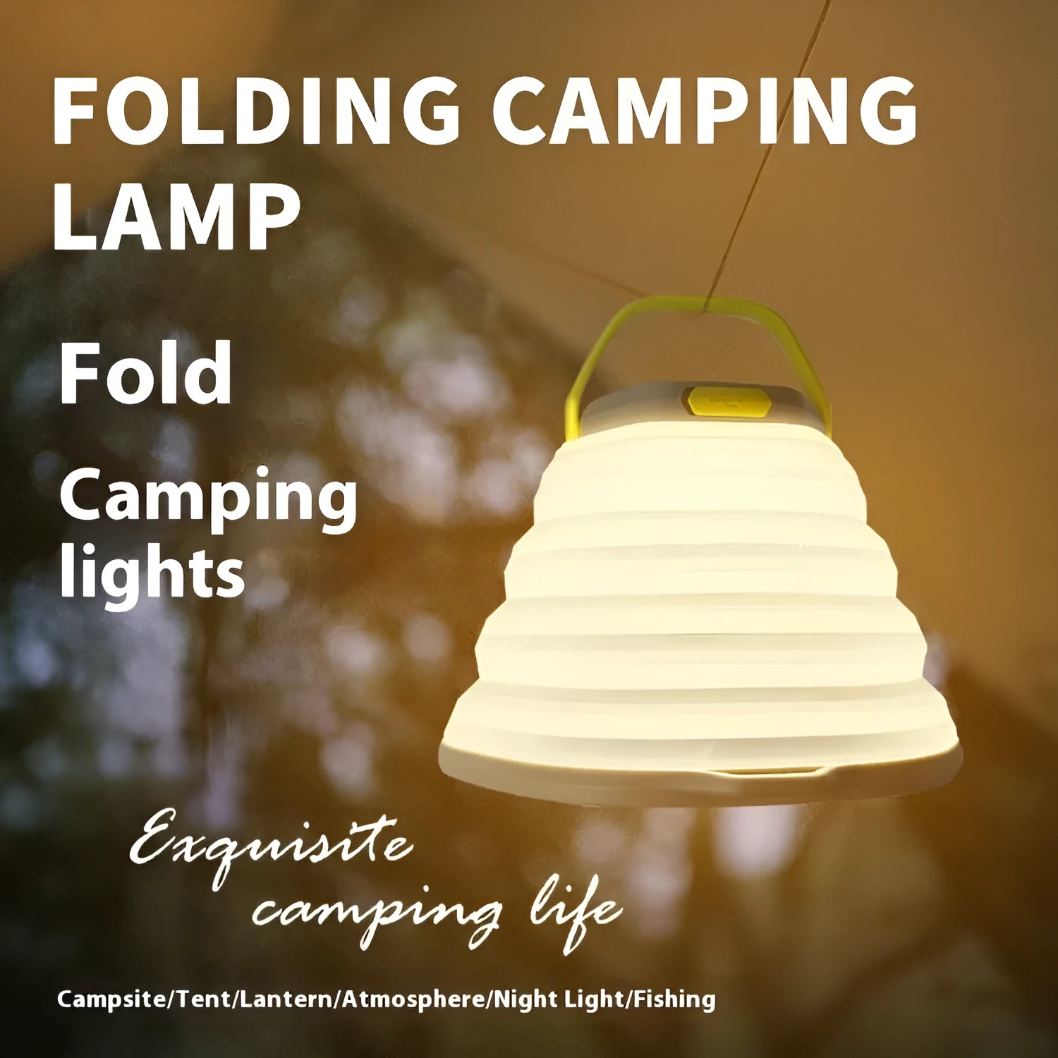 White large capacity camping lamp with single-key switch for tent lighting