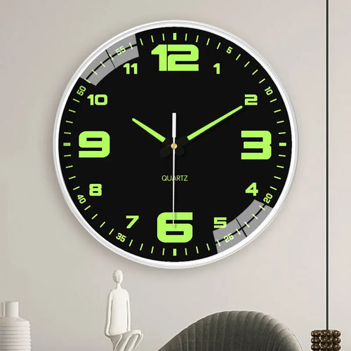 8 inch luminous wall clock with modern design in plastic construction