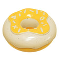 Donut-shaped TPR rubber dog toy with textured surface for molar cleaning, featuring squeaker