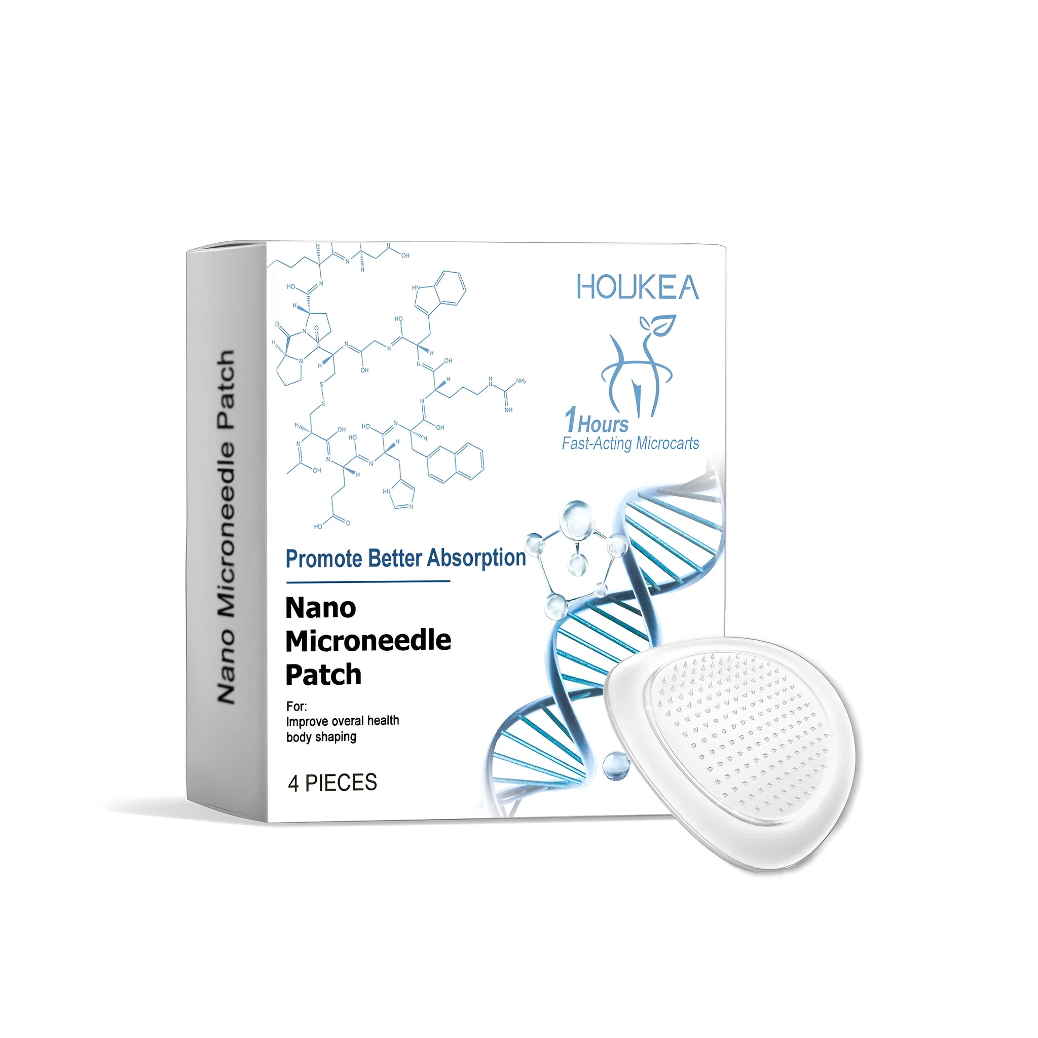 Four nano microneedle patches for facial skincare with botanical ingredients
