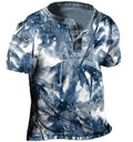 Men's short sleeve polyester sports shirt with lapel buttons in a solid colour