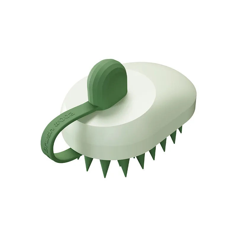 Silicone pet grooming brush for dogs with dual hair removal and bath massage functions in four colour options