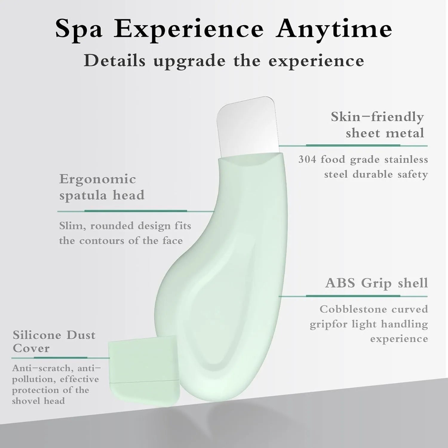 Stainless steel blackhead scraper facial tool with non-slip handle for pore cleansing