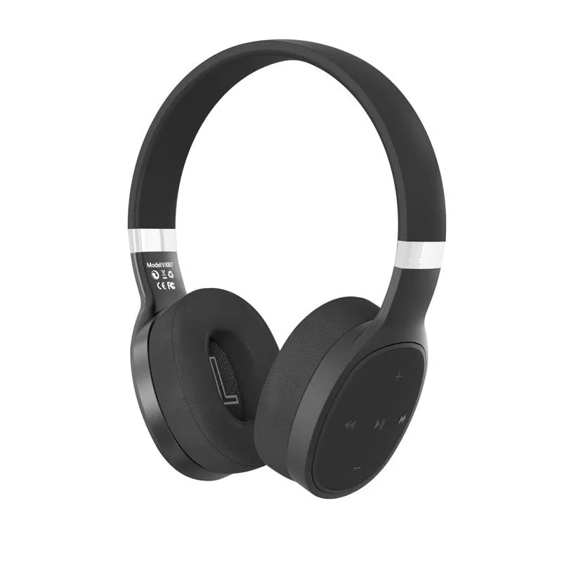 Folding wireless Bluetooth sports headset shown in black, white, grey, and blue colour options
