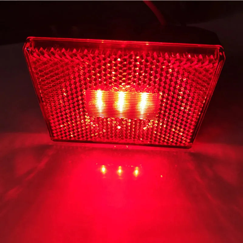 Red and yellow LED trailer side clearance lamp with transparent UV PC cover and 19cm wire.