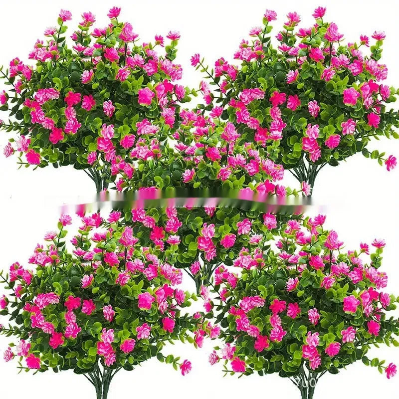 Artificial eucalyptus camellia plastic bouquet for wedding dress, outdoor, photography props and home clothing in listed colours.