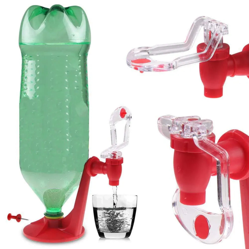 Red Magic Tap soda dispenser for 2-litre bottles with push-button drink control