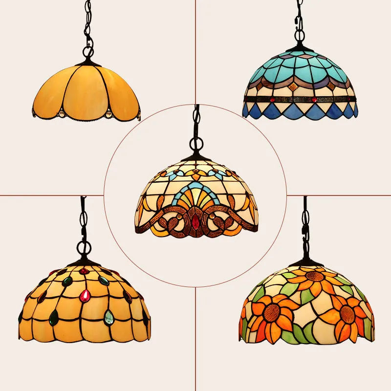 European retro Baroque style chandelier with coloured glaze finish and abstract design.