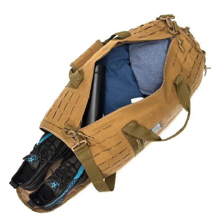 Men's waterproof Oxford cloth sports fitness travel bag in Army Green colour with air pillow belt