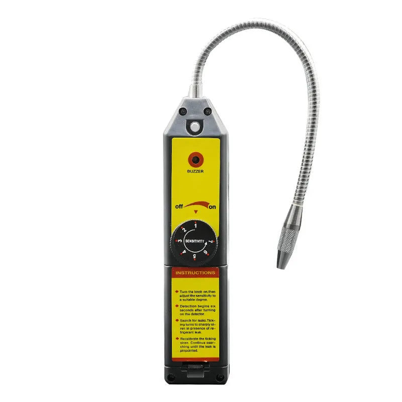 WJL-6000 handheld halogen leak detector with extended 20cm probe for automotive refrigerant system testing.