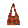 Women's plaid crossbody tote bag in Army Green with large capacity dimensions