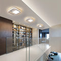 Commercial corridor aisle LED lights in black double semicircle, white double circle, and white bipartite styles