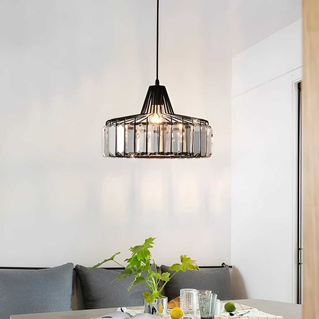 Crystal ceiling light with LED light source in light luxury style for bedroom or study