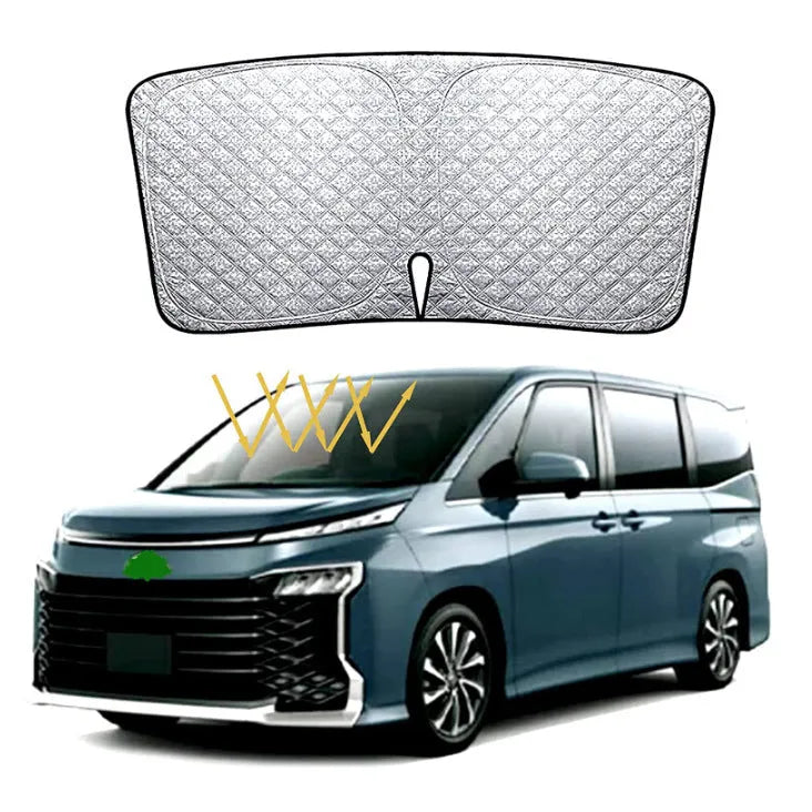 Silver car windshield sunshade for Toyota NOAH XOVY 90 series vehicles with two size options