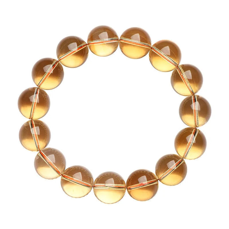 Natural citrine scattered beads ball bracelet showing polished gemstone beads in an original design.
