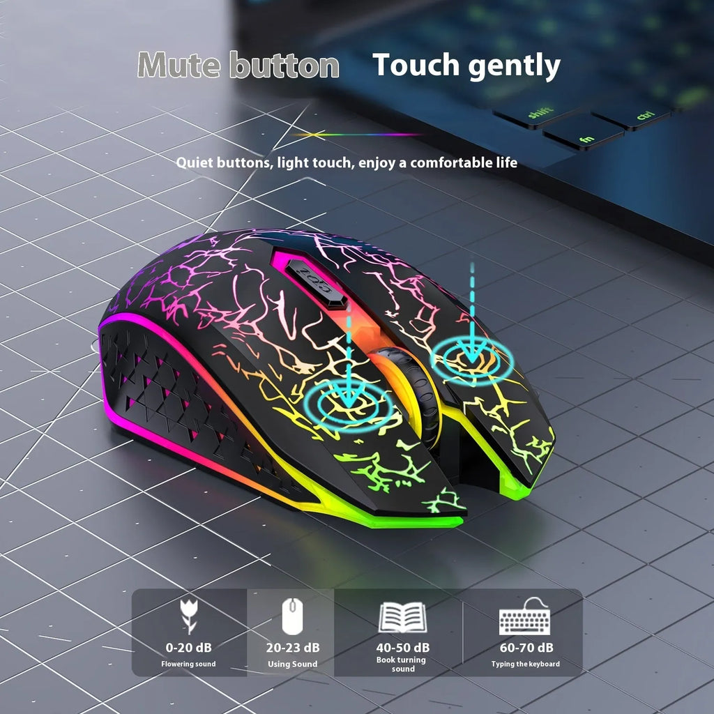 Black and white dual-mode Bluetooth gaming mouse with silent click and rechargeable battery