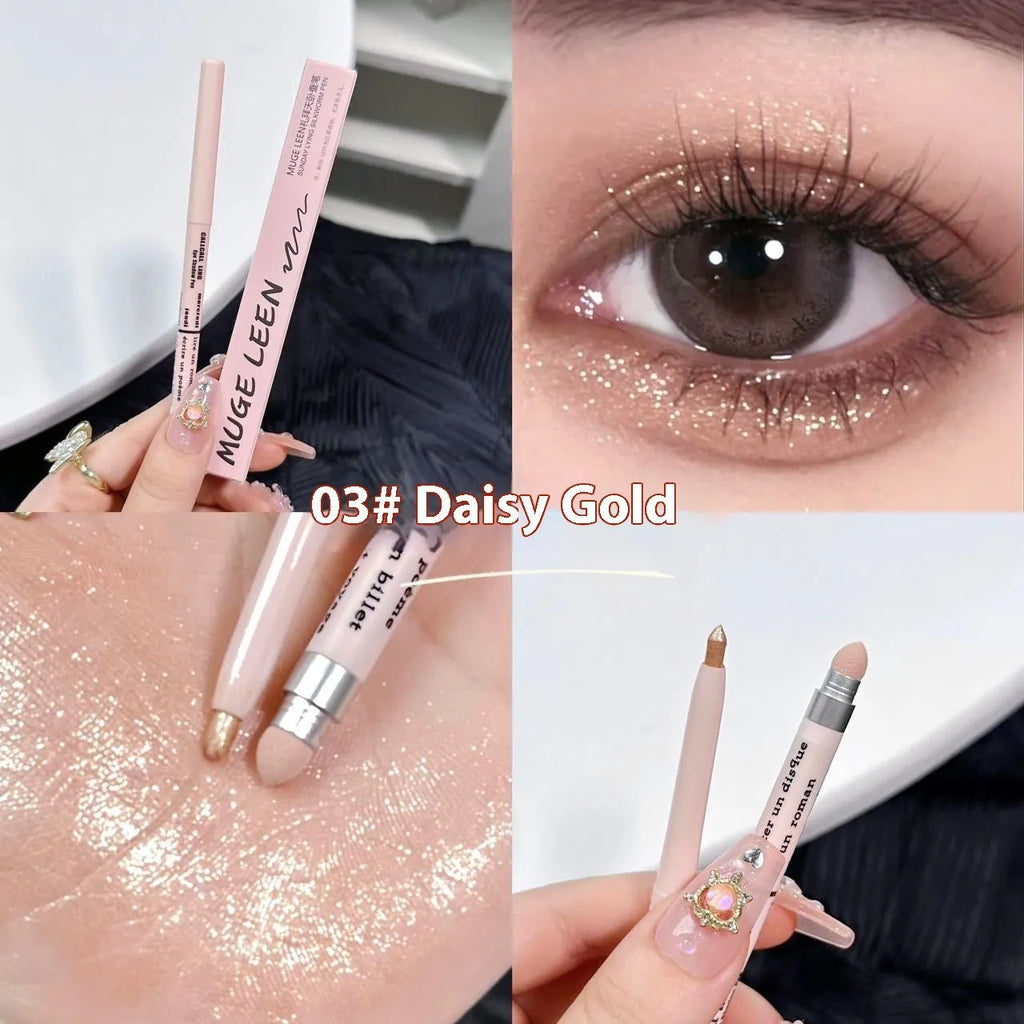 Waterproof 2-in-1 brightening eyeliner pen in six colour options for universal skin types.