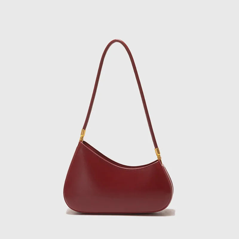 Retro oval underarm handbag for women in various colours with single shoulder strap
