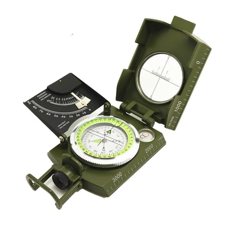 K4074 professional outdoor metal compass with hanging rope and ring for hiking navigation