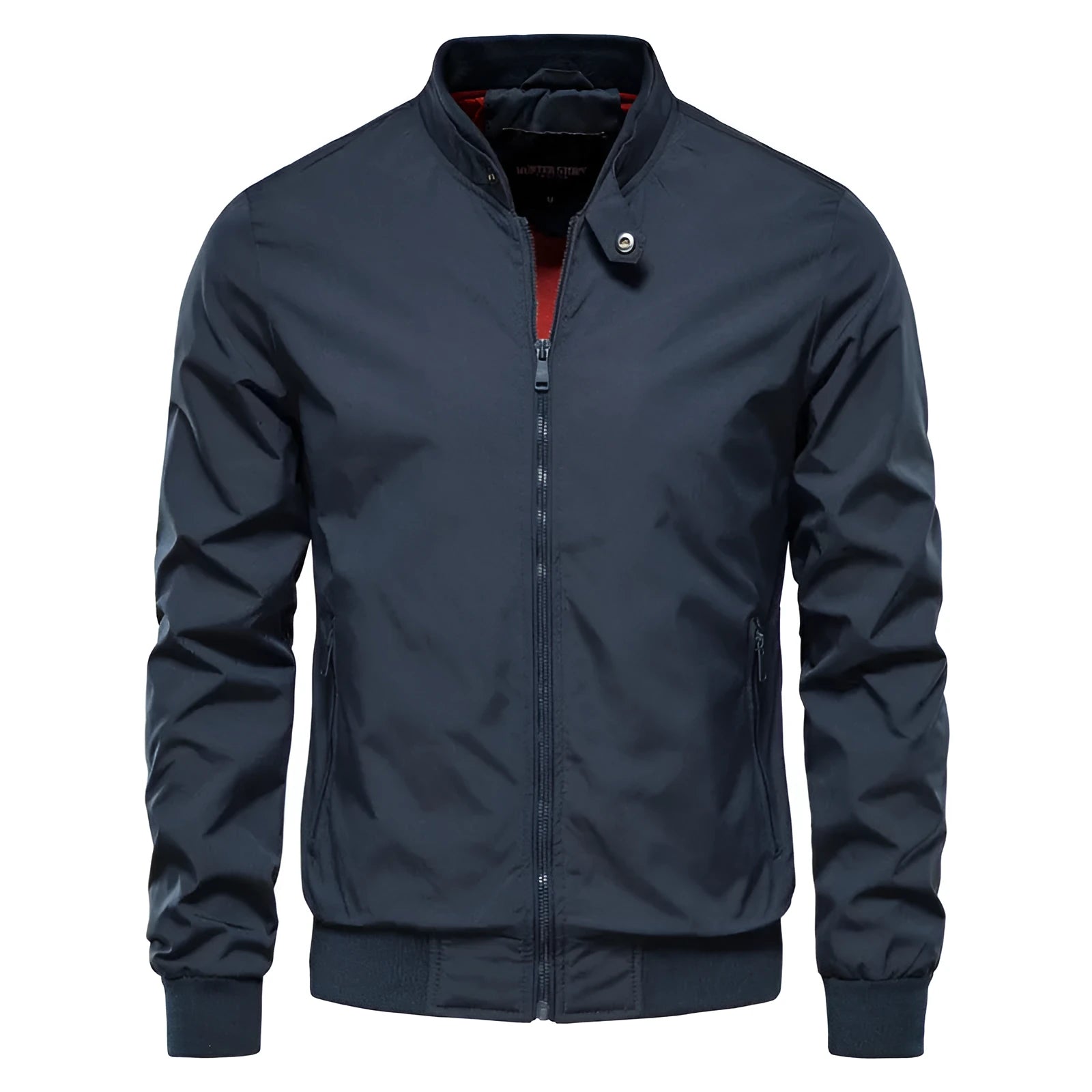Men's solid colour thin casual jacket in polyester fibre