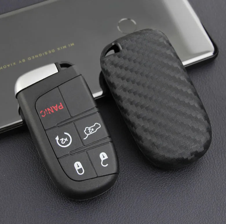 Silicone car key case for Dodge Chrysler Fiat remote keys with buckle closure