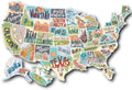 Travel car sticker set with world map design and letter components for vehicle decoration