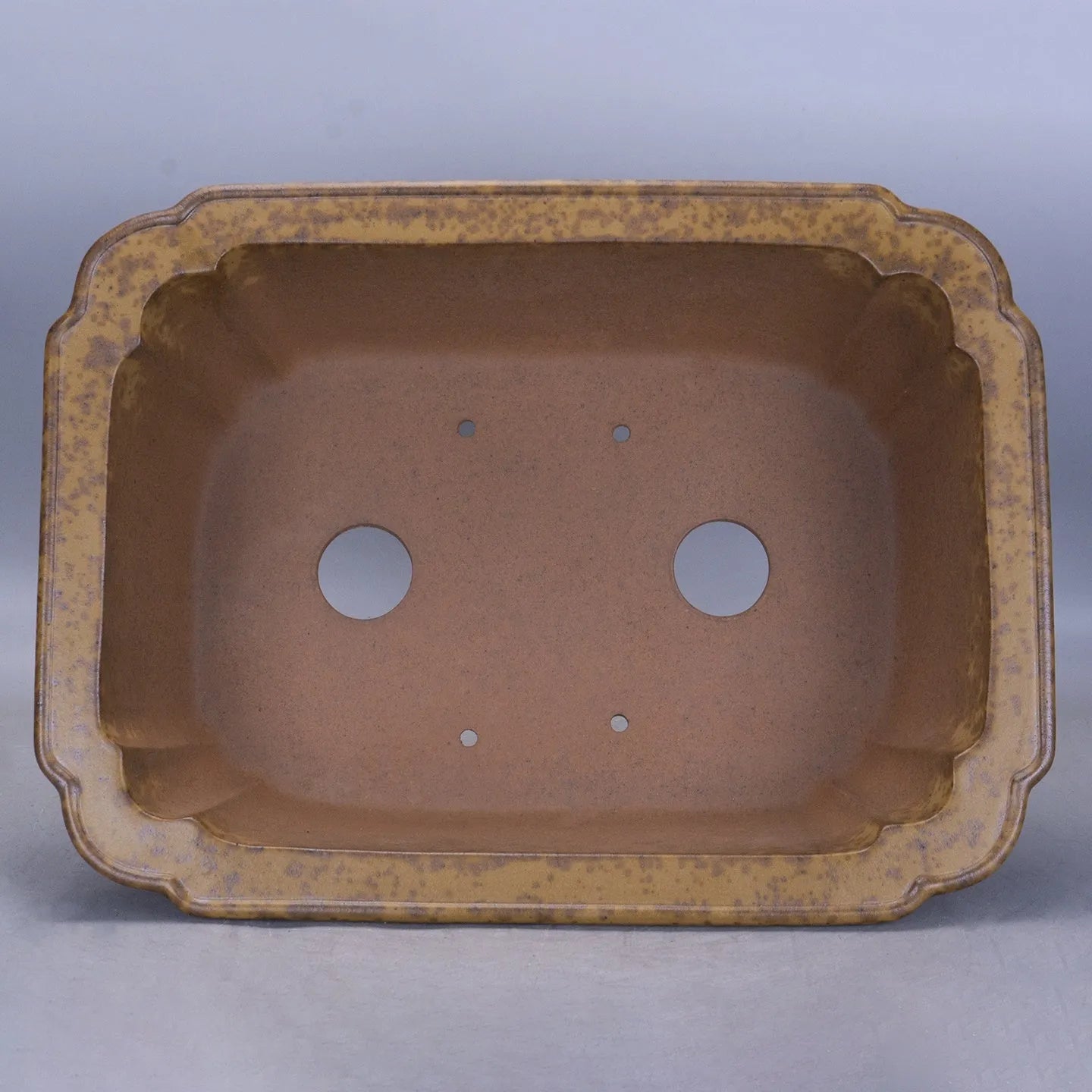 Purple sand rectangular flowerpot with segment mud design and double pumping angle