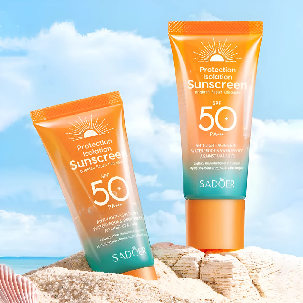 Double tube 50g sunscreen and makeup primer product for universal skin type