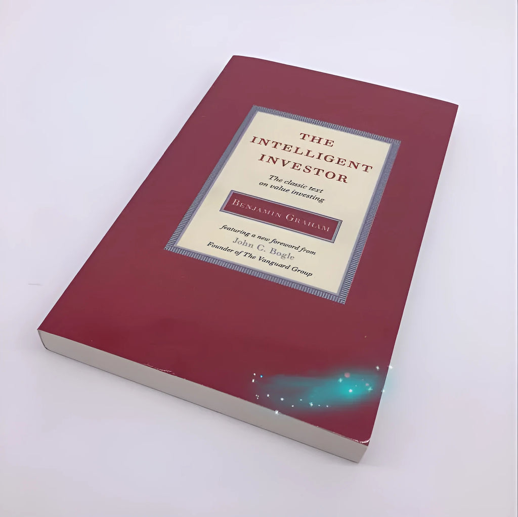 The Intelligent Investor paperback book cover showing title and author Benjamin Graham