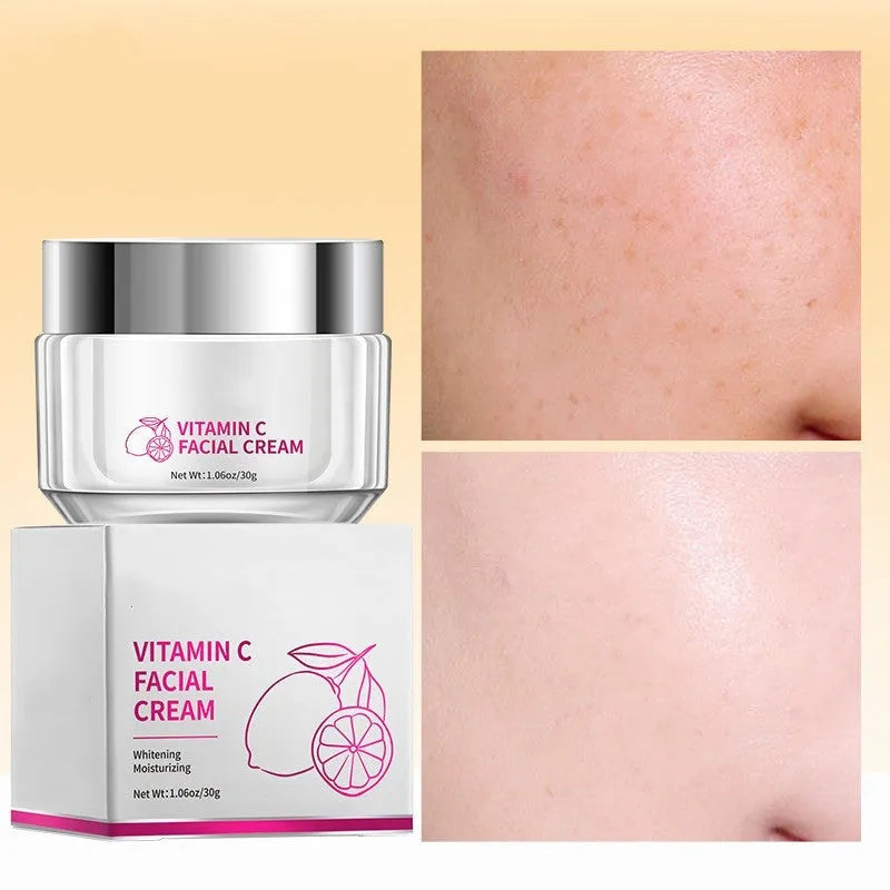 Vitamin C Face Cream in 6×6×5.2cm jar containing 30g brightening moisturiser