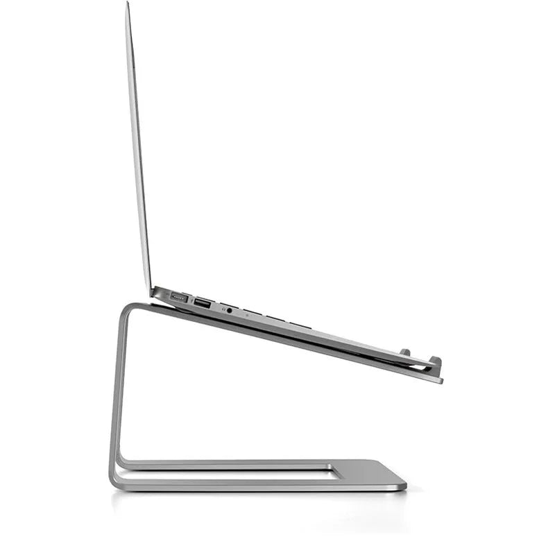Aluminium alloy laptop desktop riser in black or silver colour with 18.5cm height