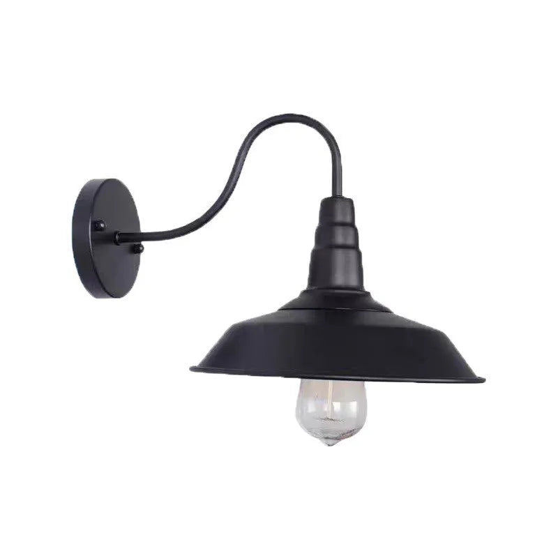 Retro-style outdoor wall lamp in a choice of silver or copper finish with angled arms.