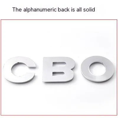 3D metal car bumper sticker letter A in zinc alloy, 2.5cm size, black finish