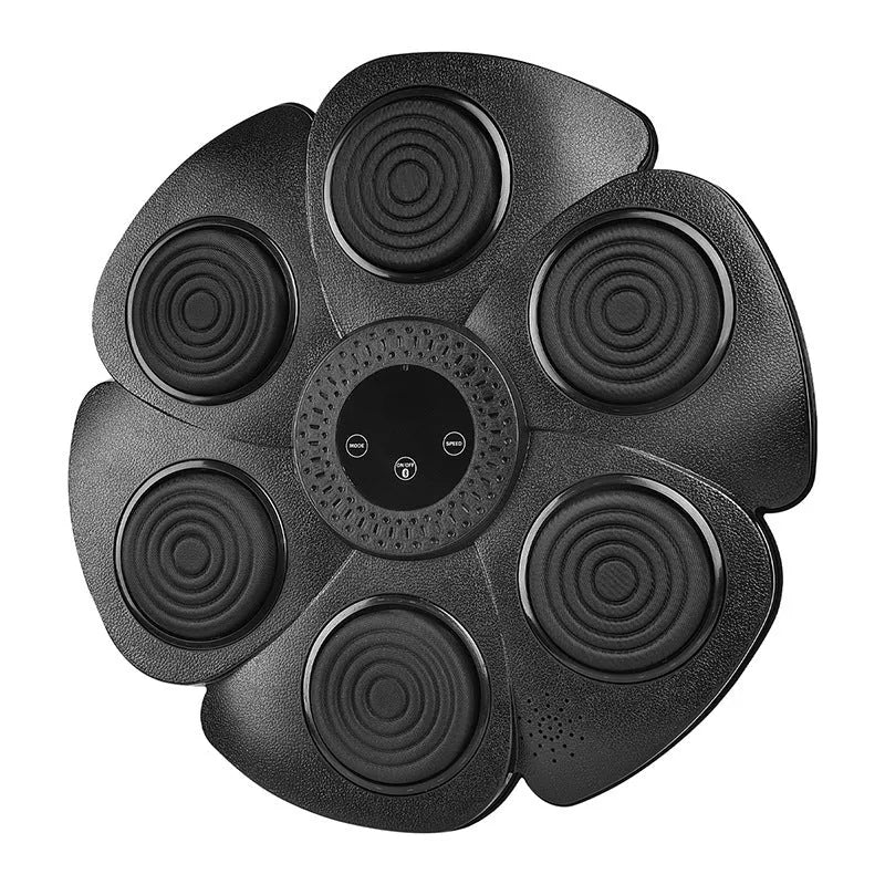 Black smart music boxing machine wall target with Bluetooth LED lights and half finger boxing gloves
