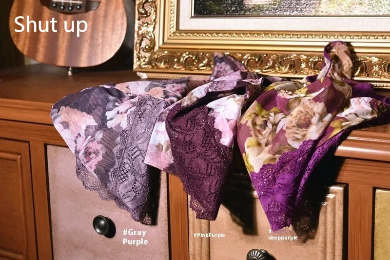 Men's printed ice silk mesh underwear briefs showing mid-waist design in multiple colour options