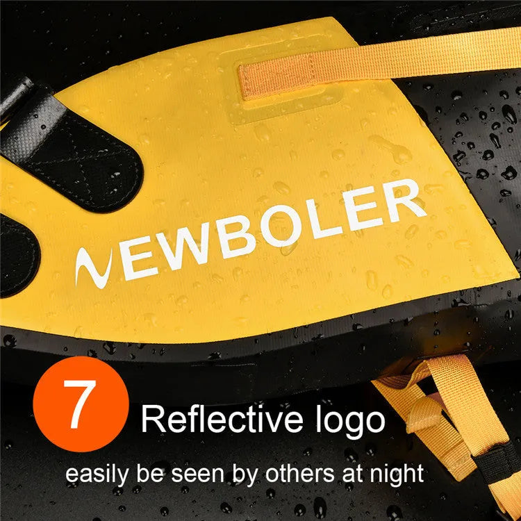 Waterproof PVC bicycle tail bag with 13-litre capacity in black, green, or yellow colours