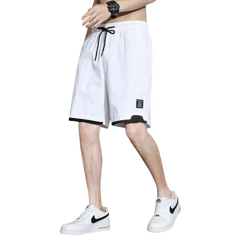 Cotton shorts for boys in plus sizes, shown in black, khaki, and white colour options.