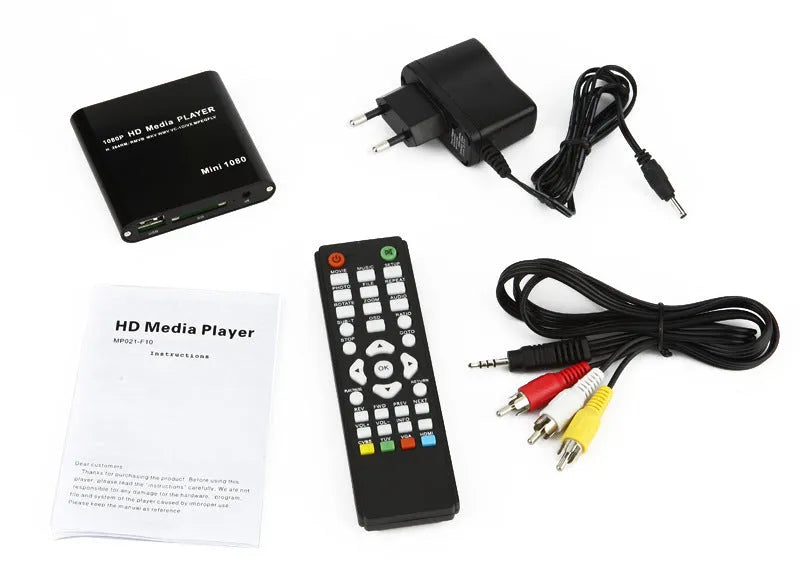 Blue and black 1080P HDMI media player for SD cards and USB drives