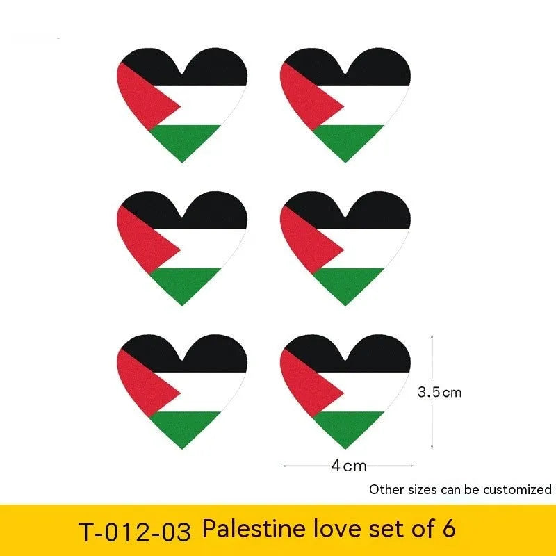 Palestinian flag car decal sticker on vehicle window with three colour option examples