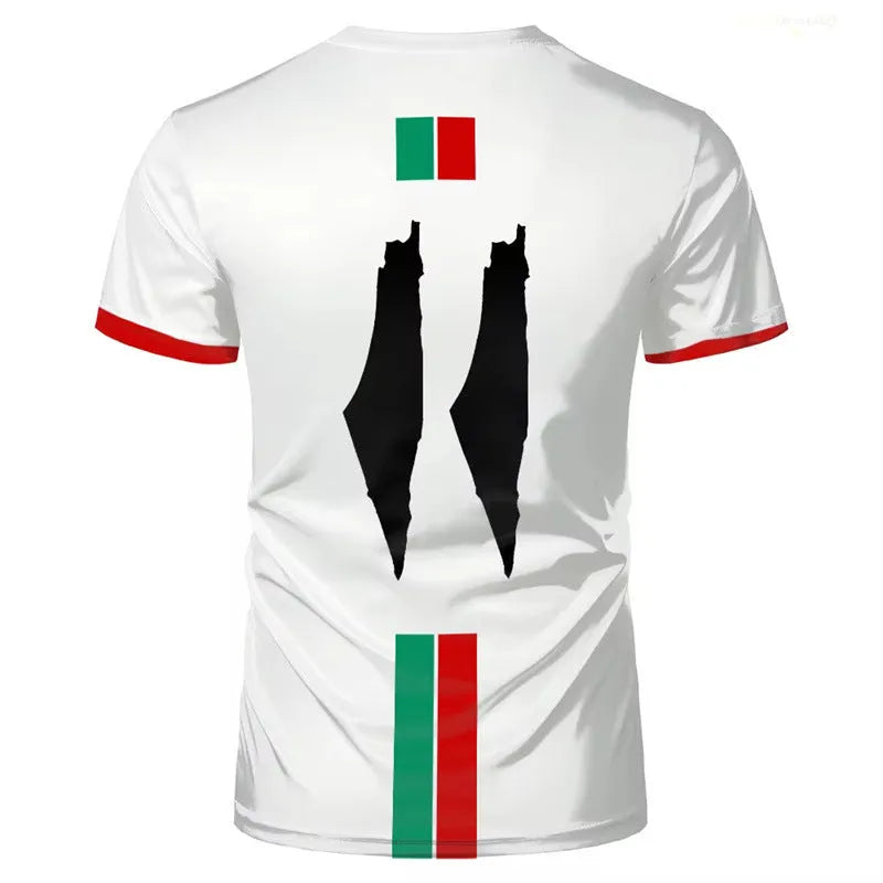 3D printed football t-shirt with stereoscopic pattern in black spandex fabric