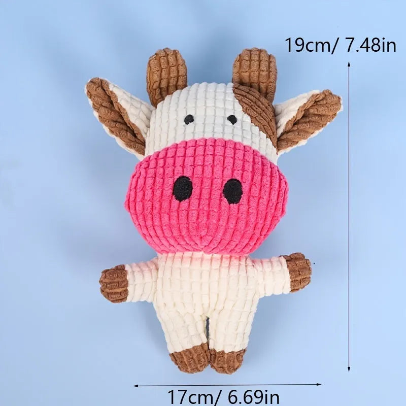 Animal shaped plush dog chew toy with squeaker inside for small and large dogs