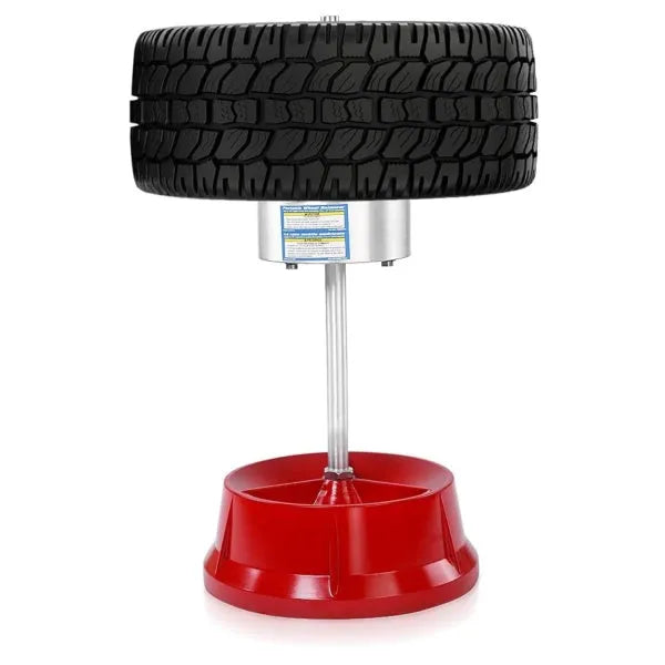 Portable wheel hub balancer with aluminium head and bull's eye level for tyre balancing